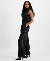 I.n.c. International Concepts Petite Wide-Leg Rhinestone-Trim Pants, Created for Macy's