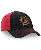 Fanatics Men's Black/Burgundy Atlanta United Fc Iconic Blocked Fundamental Adjustable Hat