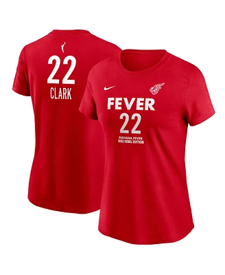 Nike Women's Caitlin Clark Red Indiana Fever 2024 Wnba Draft Rebel Edition Player Name Number T-Shirt