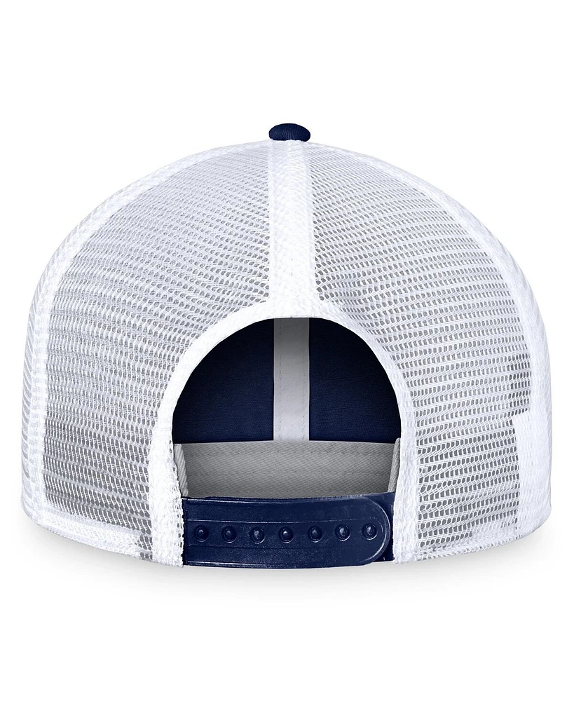 Fanatics Men's Navy/White Columbus Blue Jackets Free Kick Trucker Adjustable Hat