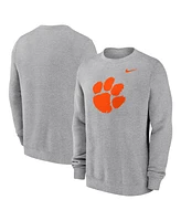 Nike Men's Heather Gray Clemson Tigers Primetime Evergreen Fleece Pullover Sweatshirt