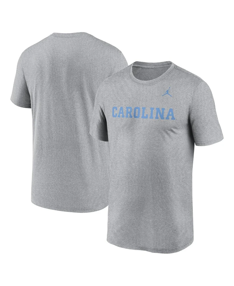 Jordan Men's Heather Gray North Carolina Tar Heels Primetime Legend Wordmark T-Shirt