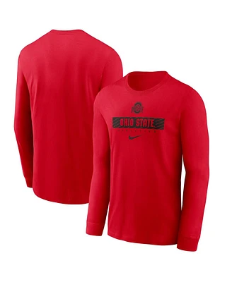 Nike Men's Scarlet Ohio State Buckeyes 2024 Sideline Legend Performance Long Sleeve T-Shirt