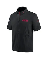 Nike Men's Black San Francisco 49ers 2024 Sideline Coach Short Sleeve Half-Zip Hoodie Jacket