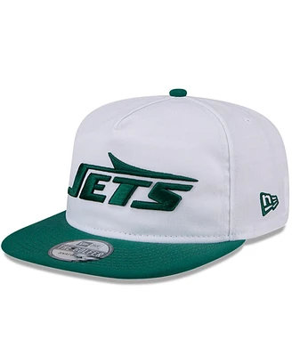 New Era Men's White/Green New York Jets 2024 Nfl Training Camp Golfer Snapback Hat