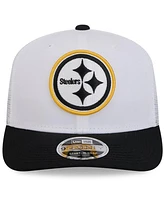 New Era Men's White/Black Pittsburgh Steelers 2024 Nfl Training Camp 9SEVENTY Trucker Hat