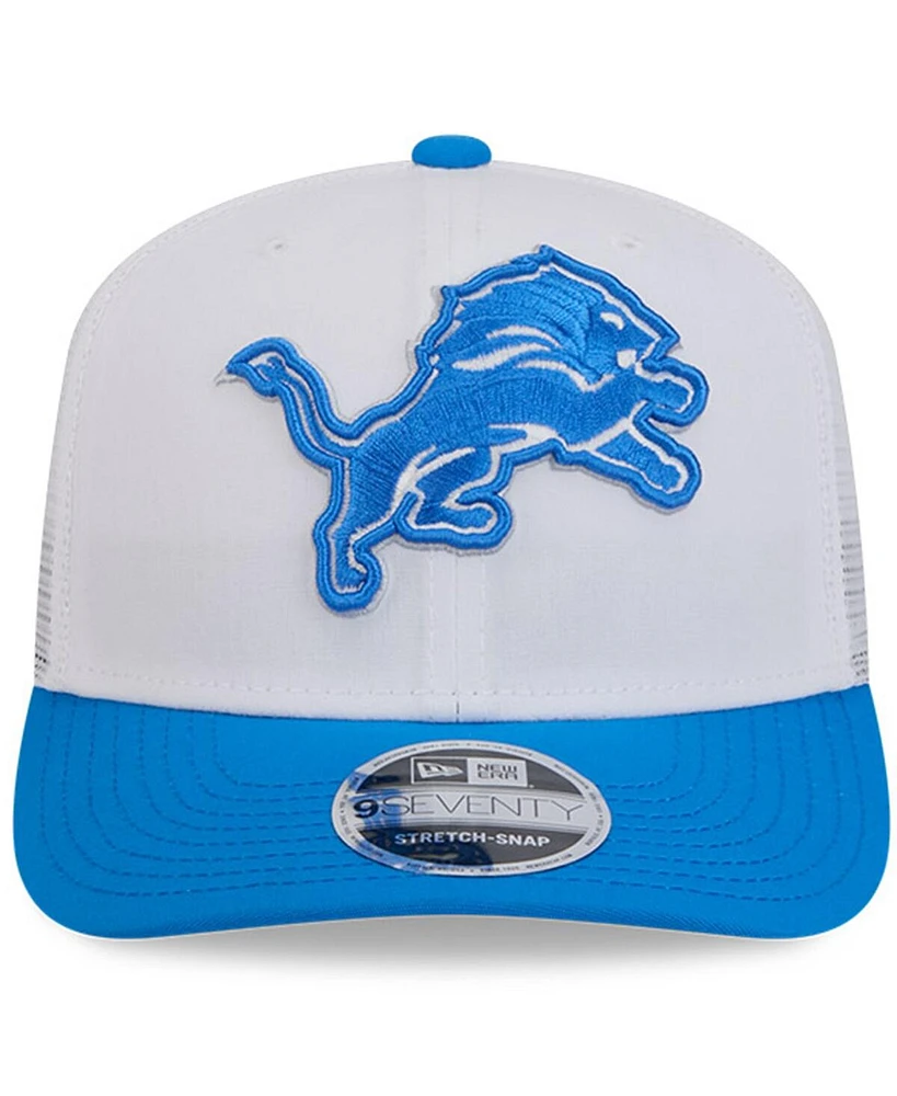 New Era Men's White/Blue Detroit Lions 2024 Nfl Training Camp 9SEVENTY Trucker Hat