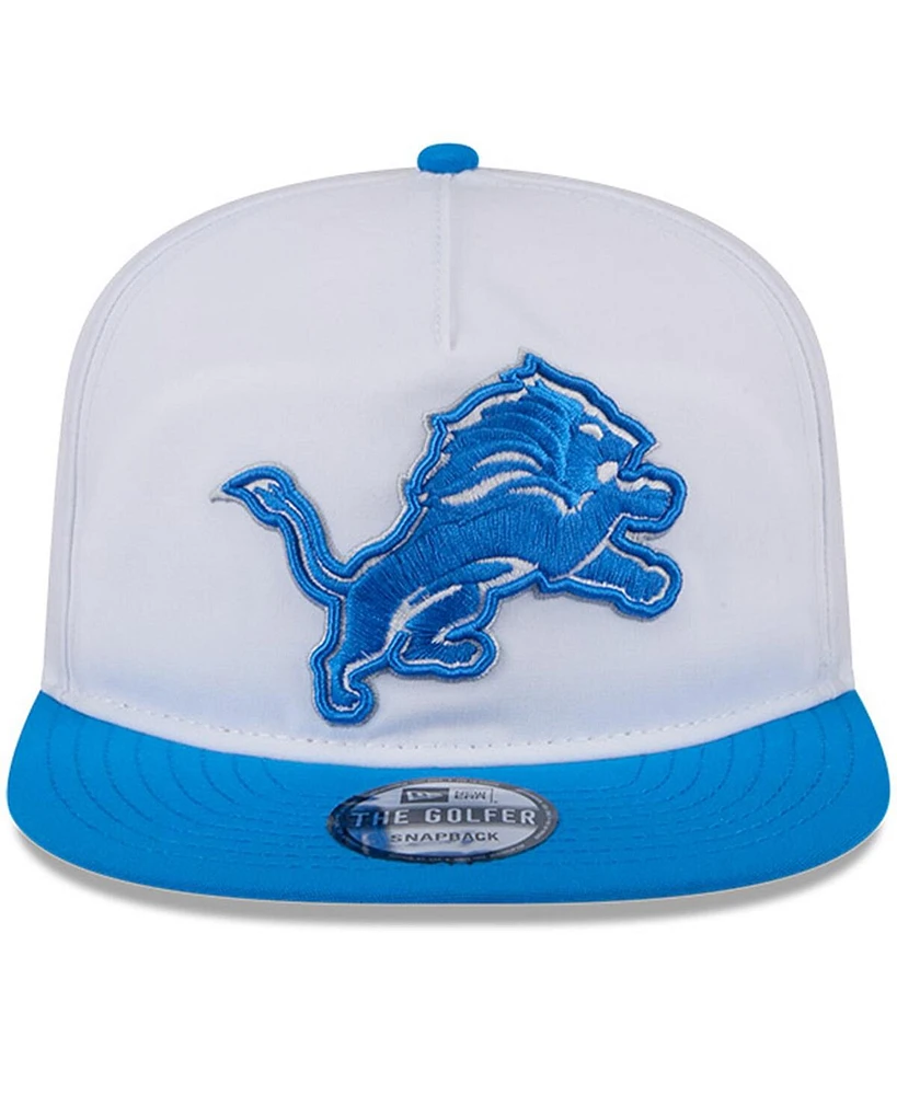 New Era Men's White/Blue Detroit Lions 2024 Nfl Training Camp Golfer Snapback Hat