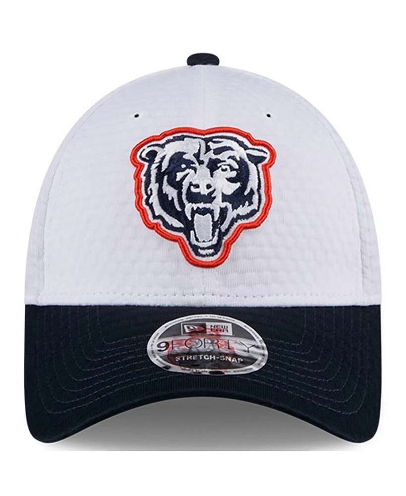 New Era Men's White/Navy Chicago Bears 2024 Nfl Training Camp 9FORTY Adjustable Hat