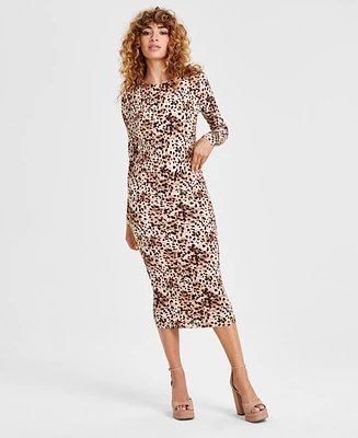 Bar Iii Women's Cheetah-Print Jersey Midi Skirt, Created for Macy's