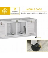 Streamdale Furniture Easy Access Indoor Rabbit Cage with Wheels and Separable Design