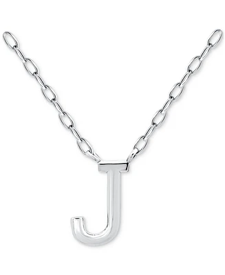 Giani Bernini Initial J Pendant Necklace in Sterling Silver, 16" + 2" extender, Created for Macy's