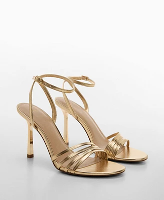 Mango Women's Metallic Strap Sandals