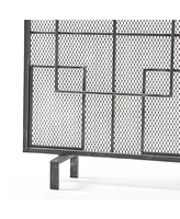 Streamdale Furniture Dorothy Modern Iron Single Panel Fire Screen