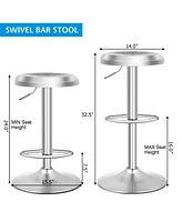 Slickblue Modern Swivel Adjustable Height Bar Stool with Footrest for Pub Bistro Kitchen Dining-1 Piece