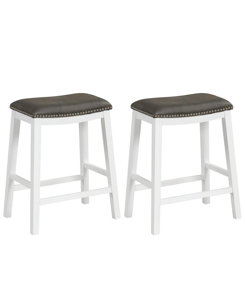 Slickblue 26 Inch Counter Height Bar Stool Set of 2 with Upholstered Seat