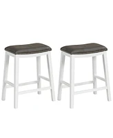 Slickblue 26 Inch Counter Height Bar Stool Set of 2 with Upholstered Seat