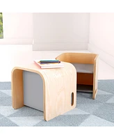 ECR4Kids Bentwood Multipurpose Cube Chair, Natural