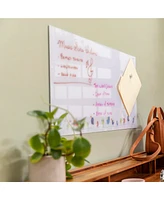 ECR4Kids MessageStor Magnetic Dry-Erase Glass Board with Magnets, 18in x 36in, White Brick