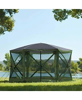 ECR4Kids Lightspeed Outdoors Pop-Up 6-Sided Screen Shelter, Green