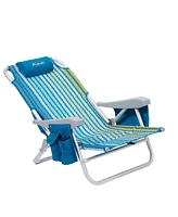 ECR4Kids Lightspeed Outdoors Eco Ultimate Backpack Beach Chair, Bright Striped