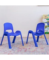 ECR4Kids SitRight Chair, Blue, 4-Pack