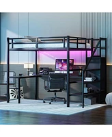 Streamdale Furniture Full Size Loft Bed with L