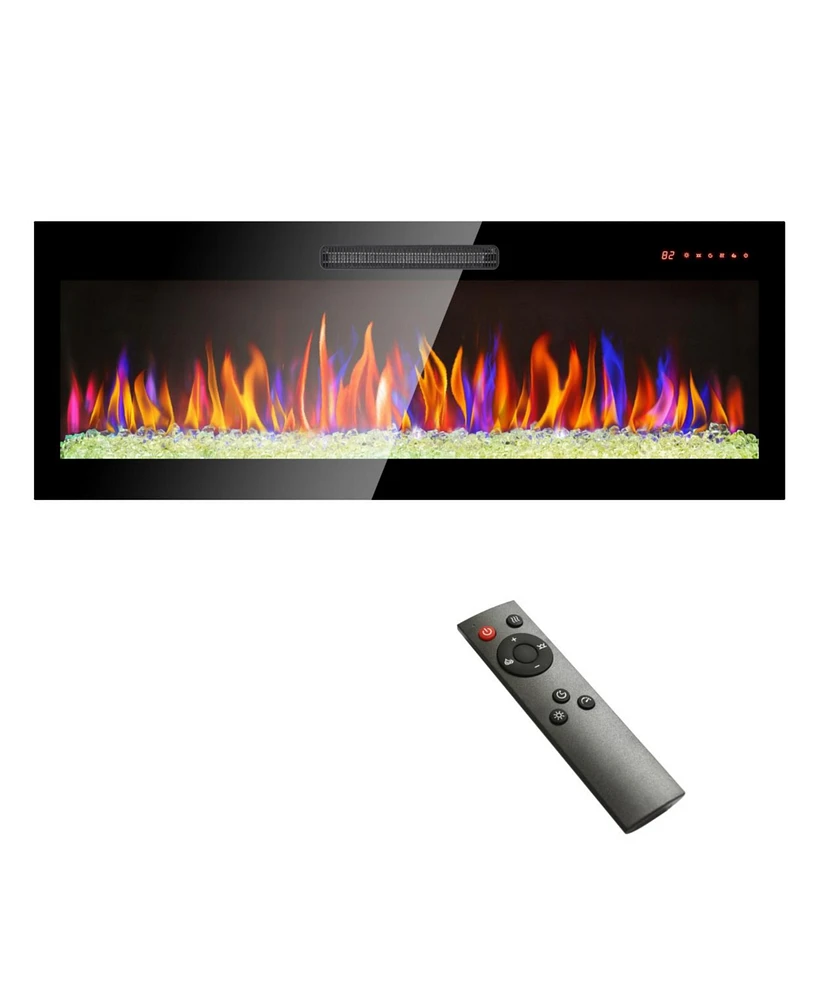 Simplie Fun 50" Electric Fireplace with Remote & Multi Color Flame