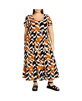 City Chic Women's Mila Print Dress