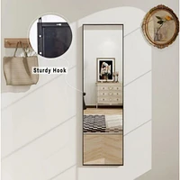 Homlux Rectangular Wall Mounted Mirror 16"x50" in Black