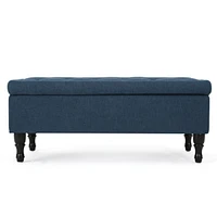 Versatile Tufted Suede Ottoman with Storage and Stylish Legs