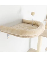 Streamdale Furniture Ultimate Cat Condo Paradise with Wall-Mounted Tree and Plush Amenities