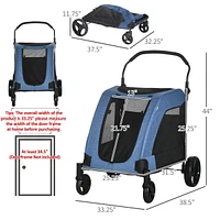 Streamdale Furniture Foldable Oxford Pet Stroller with Ventilation and Safety for Medium Dogs