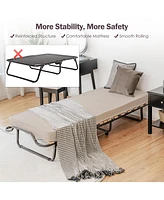 Slickblue Rollaway Folding Bed with Memory Foam Mattress and Dust-Proof Bag