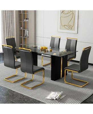 Simplie Fun Ultra Modern Extendable Dining & Display Table with Mid-Century Style