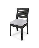 Streamdale Furniture Acacia Wood Slat-Back Dining Chair with Washable Cushions