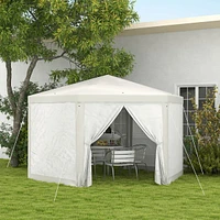 Uv-Protected Hexagon Gazebo with Side Walls for Outdoor Parties and Camping