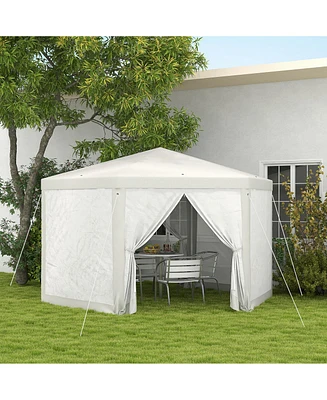 Simplie Fun Uv-Protected Hexagon Gazebo with Side Walls for Outdoor Parties and Camping