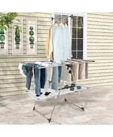 Slickblue Large Foldable Clothes Drying Rack with Tall Hanging Bar