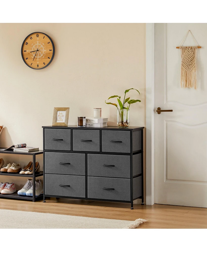 Streamdale Furniture 7 storage Spaces, assembled wardrobe lockers, bedroom furniture lockers, gray