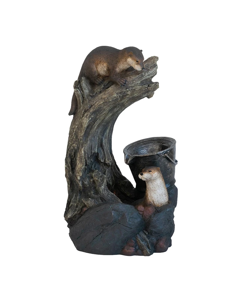 Streamdale Furniture Whimsical Otter Fountain Indoor/Outdoor Decor with Water Feature