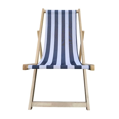 Streamdale Furniture Populus wood sling chair blue Stripe Broad Dark blue Strip