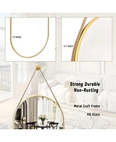 Homlux Oval Wall Mounted Mirror 16"x48" in Gold