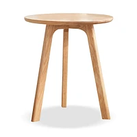 Streamdale Furniture Small Oak Wood Round End Table for Living Room & Bedroom