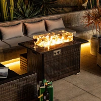 44 Inch Outdoor Fire Pit Table, Propane Fire Table With Ceramic Tabletop Gas Fire Table