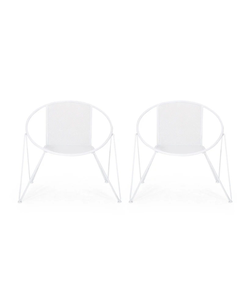 Simplie Fun Modern Mesh Chair Set with Iron Frame & Hairpin Legs