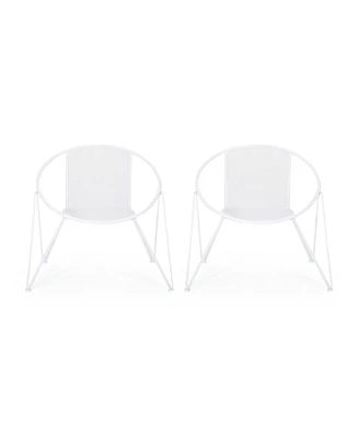 Simplie Fun Modern Mesh Chair Set with Iron Frame & Hairpin Legs