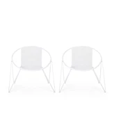 Simplie Fun Modern Mesh Chair Set with Iron Frame & Hairpin Legs