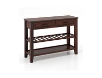 Slickblue 3-tier Console Table with 2 Drawers for Living Room Entryway