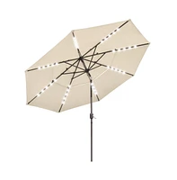 Yescom 11 Ft 3 Tier Patio Umbrella with Solar Powered Led Crank Tilt Button